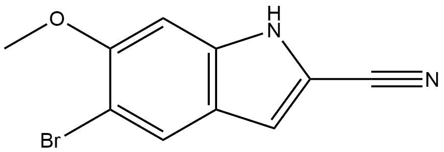 5-溴-6-甲氧基-1H-吲哚-2-腈 结构式