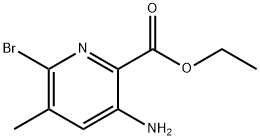 2-Pyridinecarboxylic acid, 3-amino-6-bromo-5-methyl-, ethyl ester Struktur