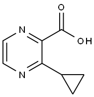 2-Pyrazinecarboxylic acid, 3-cyclopropyl- Struktur