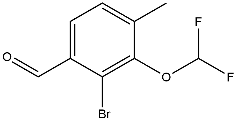 2-Bromo-3-(difluoromethoxy)-4-methylbenzaldehyde 结构式