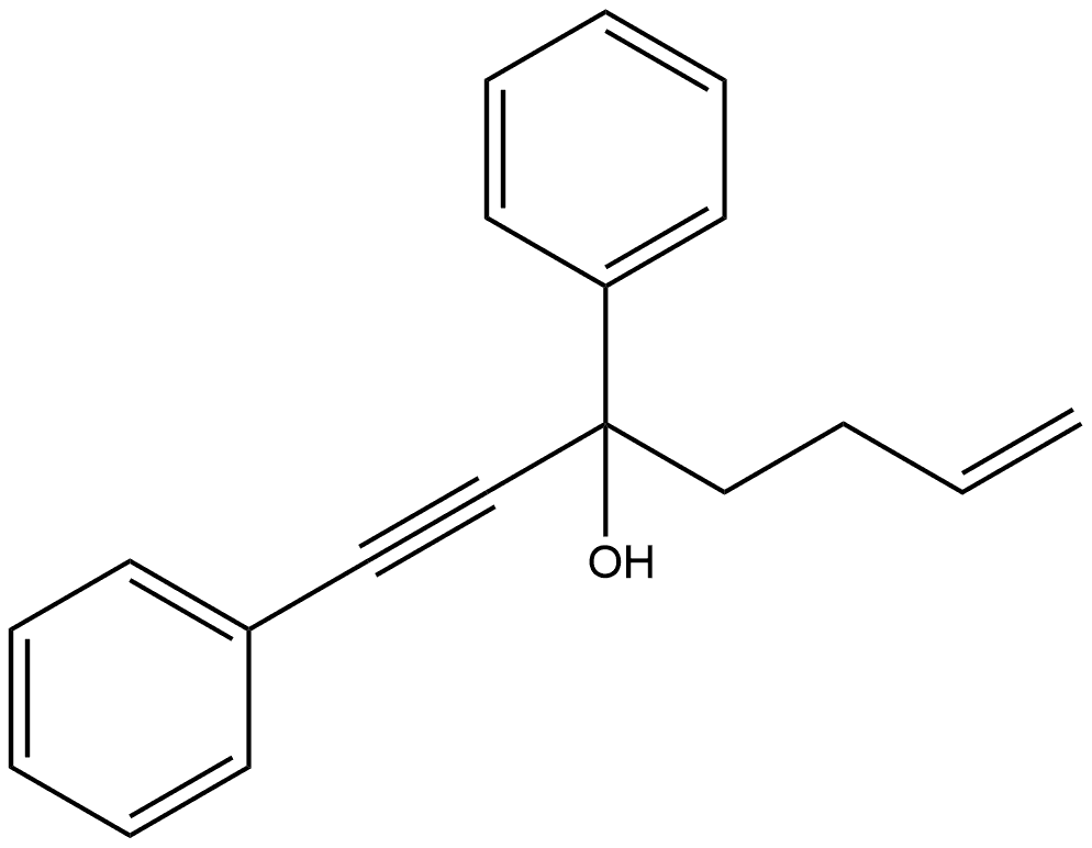 Benzenemethanol, α-3-buten-1-yl-α-(2-phenylethynyl)- 化学構造式