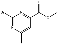 4-Pyrimidinecarboxylic acid, 2-bromo-6-methyl-, methyl ester,2091366-36-6,结构式