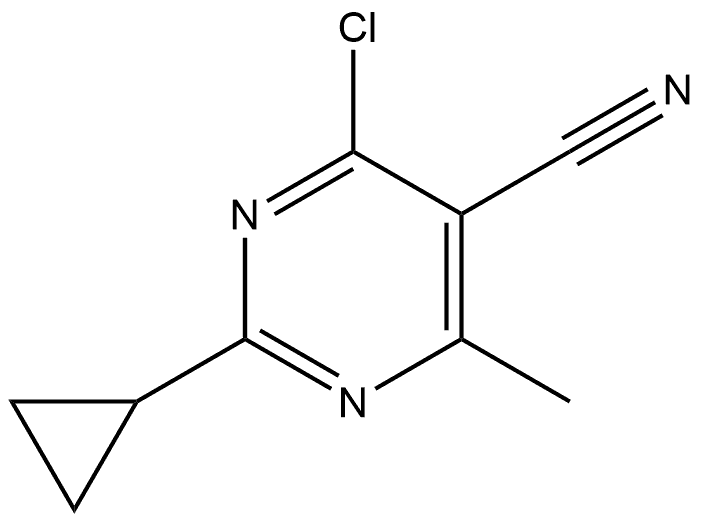 4-氯-2-环丙基-6-甲基嘧啶-5-腈, 2091532-81-7, 结构式