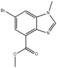 1H-Benzimidazole-4-carboxylic acid, 6-bromo-1-methyl-, methyl ester Struktur