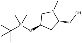 2-Pyrrolidinemethanol, 4-[[(1,1-dimethylethyl)dimethylsilyl]oxy]-1-methyl-, (2S,4R)- Struktur