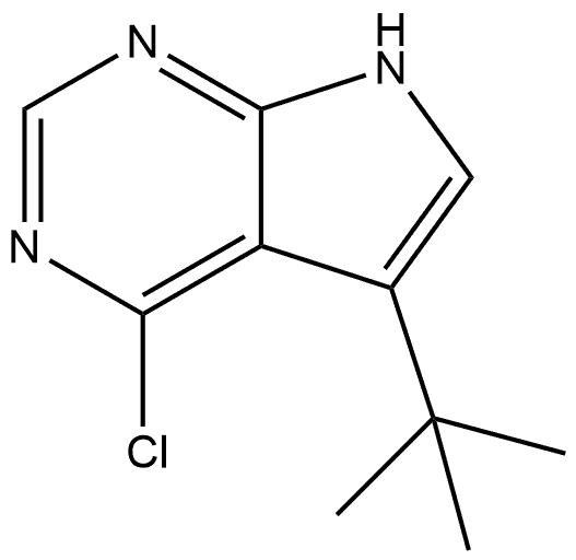 4-Chloro-5-(1,1-dimethylethyl)-7H-pyrrolo[2,3-d]pyrimidine 化学構造式