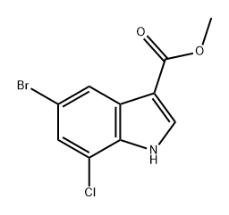 5-溴-7-氯-1H-吲哚-3-羧酸甲酯 结构式