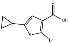 2-Bromo-5-(cyclopropyl)thiophene-3-carboxylic acid,2091719-00-3,结构式