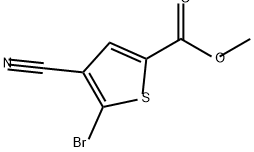 2-Thiophenecarboxylic acid, 5-bromo-4-cyano-, methyl ester Struktur