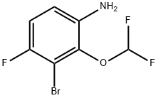 3-Bromo-2-(difluoromethoxy)-4-fluoroaniline 化学構造式