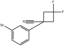 Cyclobutanecarbonitrile, 1-(3-bromophenyl)-3,3-difluoro- Struktur