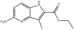 ethyl 5-amino-3-iodo-1H-pyrrolo[3,2-b]pyridine-2-carboxylate 化学構造式