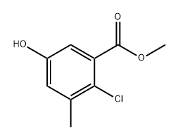 Benzoic acid, 2-chloro-5-hydroxy-3-methyl-, methyl ester Structure