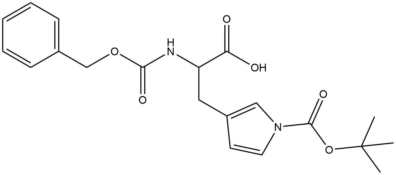 1H-Pyrrole-3-propanoic acid, 1-[(1,1-dimethylethoxy)carbonyl]-α-[[(phenylmethoxy)carbonyl]amino]- Struktur