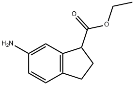 Ethyl 6-amino-2,3-dihydro-1H-indene-1-carboxylate Struktur