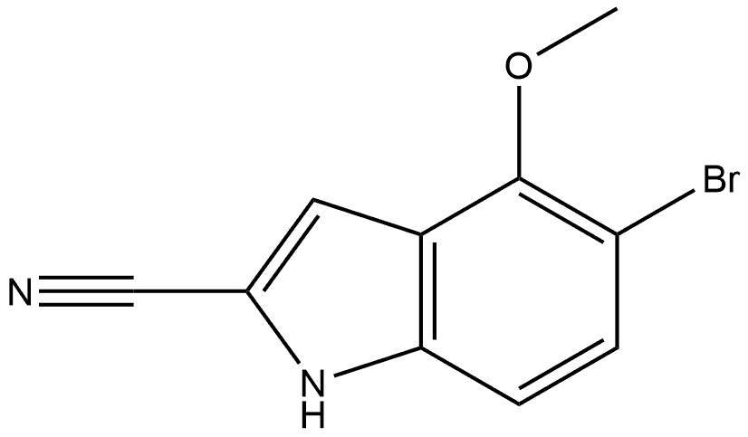 5-溴-4-甲氧基-1H-吲哚-2-腈, 2092289-61-5, 结构式