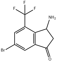 3-Amino-6-bromo-2,3-dihydro-4-(trifluoromethyl)-1H-inden-1-one 结构式