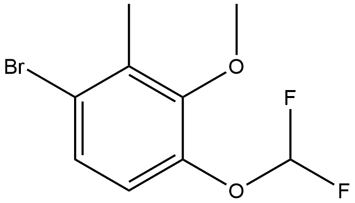 1-Bromo-4-(difluoromethoxy)-3-methoxy-2-methylbenzene,2092392-53-3,结构式