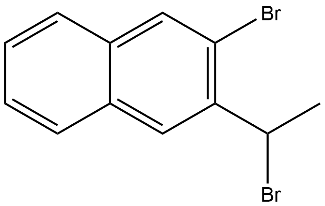 2-Bromo-3-(1-bromoethyl)naphthalene 结构式