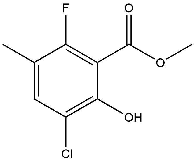 Methyl 3-chloro-6-fluoro-2-hydroxy-5-methylbenzoate 结构式