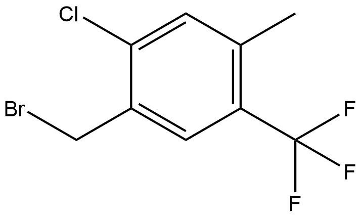 1-(Bromomethyl)-2-chloro-4-methyl-5-(trifluoromethyl)benzene 化学構造式