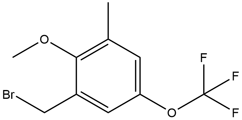 1-(Bromomethyl)-2-methoxy-3-methyl-5-(trifluoromethoxy)benzene 结构式