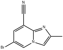Imidazo[1,2-a]pyridine-8-carbonitrile, 6-bromo-2-methyl- 化学構造式