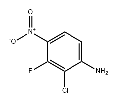 Benzenamine, 2-chloro-3-fluoro-4-nitro- 化学構造式