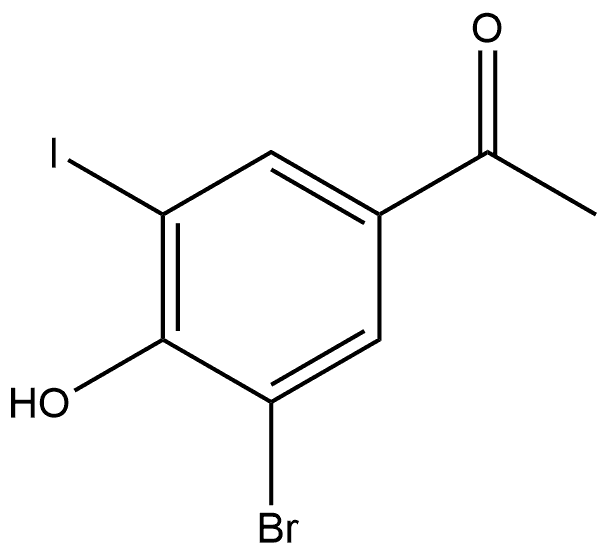 3-溴-4-羟基-5-碘苯乙酮 结构式