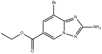 [1,2,4]Triazolo[1,5-a]pyridine-6-carboxylic acid, 2-amino-8-bromo-, ethyl ester 化学構造式