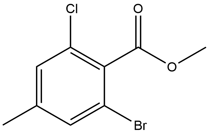 2-溴-6-氯-4-甲基苯甲酸甲酯 结构式