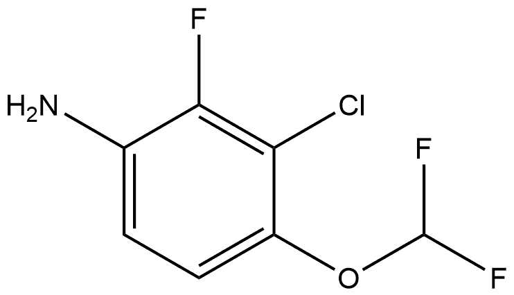 3-Chloro-4-(difluoromethoxy)-2-fluorobenzenamine 化学構造式