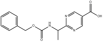 2-[1-(Phenylmethoxycarbonylamino)ethyl]pyrimidine-5-carboxylic acid Struktur