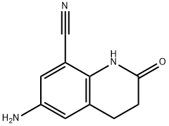 8-Quinolinecarbonitrile, 6-amino-1,2,3,4-tetrahydro-2-oxo- Struktur
