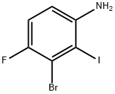 3-Bromo-4-fluoro-2-iodoaniline 化学構造式