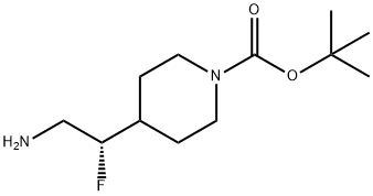 1-Piperidinecarboxylic acid, 4-[(1S)-2-amino-1-fluoroethyl]-, 1,1-dimethylethyl ester Struktur