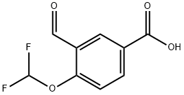 4-(difluoromethoxy)-3-formylbenzoic acid Struktur