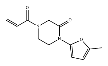 2-Piperazinone, 1-(5-methyl-2-furanyl)-4-(1-oxo-2-propen-1-yl)- Struktur