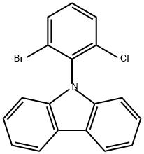 9-(2-溴-6-氯苯基)-9H-咔唑 结构式