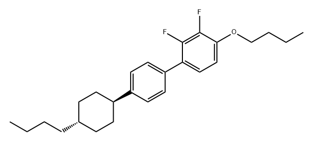 1,1'-Biphenyl, 4-butoxy-4'-(trans-4-butylcyclohexyl)-2,3-difluoro- Structure