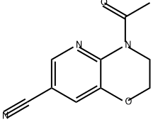 2H-Pyrido[3,2-b]-1,4-oxazine-7-carbonitrile, 4-acetyl-3,4-dihydro- 化学構造式