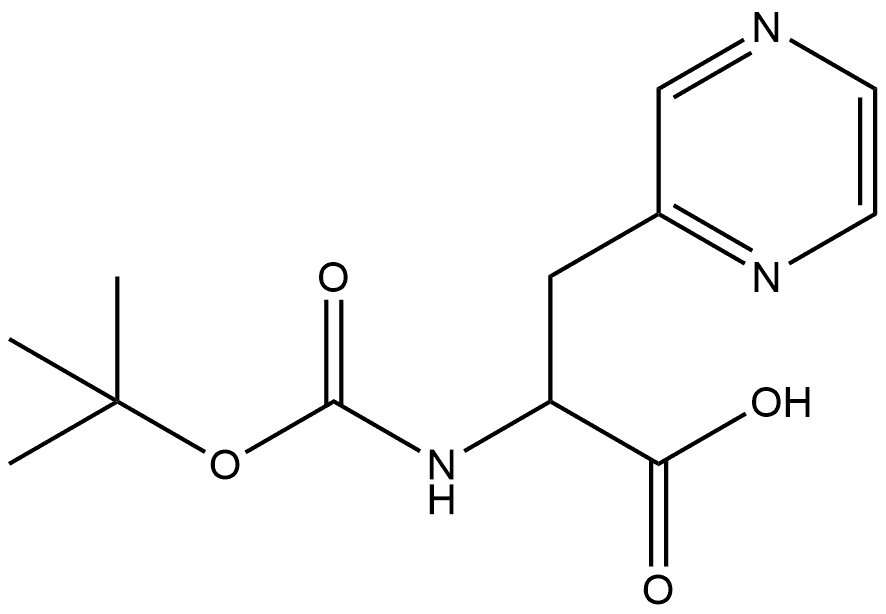 2-((叔丁氧基羰基)氨基)-3-(吡嗪-2-基)丙酸 结构式