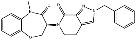 2095514-75-1 1,5-Benzoxazepin-4(5H)-one, 2,3-dihydro-5-methyl-3-[2,4,5,7-tetrahydro-7-oxo-2-(phenylmethyl)-6H-pyrazolo[3,4-c]pyridin-6-yl]-, (3S)-