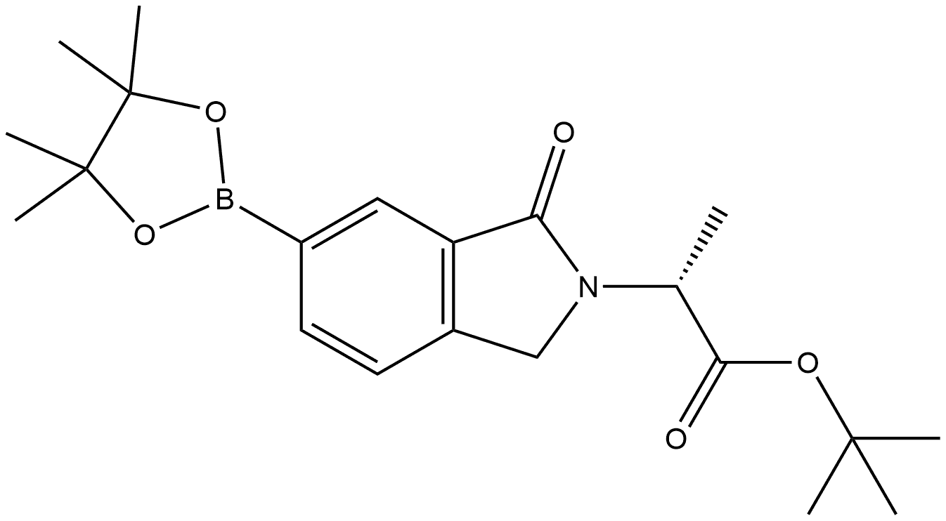 tert-butyl (R)-2-(1-oxo-6-(4,4,5,5-tetramethyl-1,3,2-dioxaborolan-2-yl)isoindolin-2-yl)propanoate Struktur