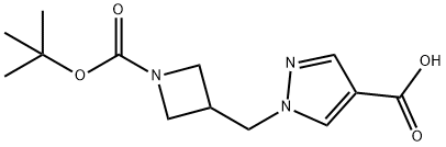 1-((1-(tert-Butoxycarbonyl)azetidin-3-yl)methyl)-1H-pyrazole-4-carboxylic acid Structure