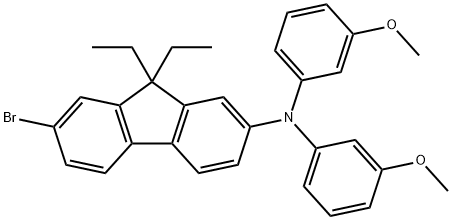 9H-Fluoren-2-amine, 7-bromo-9,9-diethyl-N,N-bis(3-methoxyphenyl)- 结构式