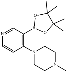 Piperazine, 1-methyl-4-[3-(4,4,5,5-tetramethyl-1,3,2-dioxaborolan-2-yl)-4-pyridinyl]- Structure