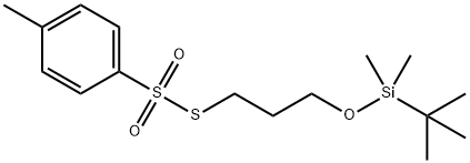 S-(3-((tert-butyldimethylsilyl)oxy)propyl) 4-methylbenzenesulfonothioate 化学構造式