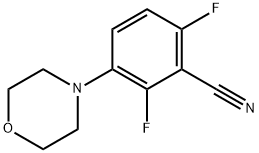 Benzonitrile, 2,6-difluoro-3-(4-morpholinyl)- Structure