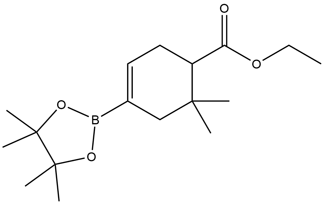 Ethyl 6,6-dimethyl-4-(4,4,5,5-tetramethyl-1,3,2-dioxaborolan-2-yl)-3-cyclohexene-1-carboxylate Structure